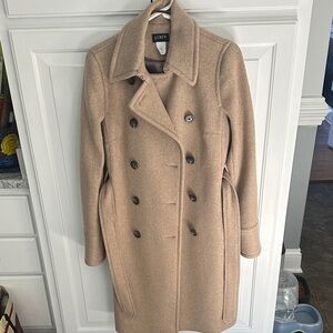 J. Crew Women's Beige Double-Breasted Pea Coat
